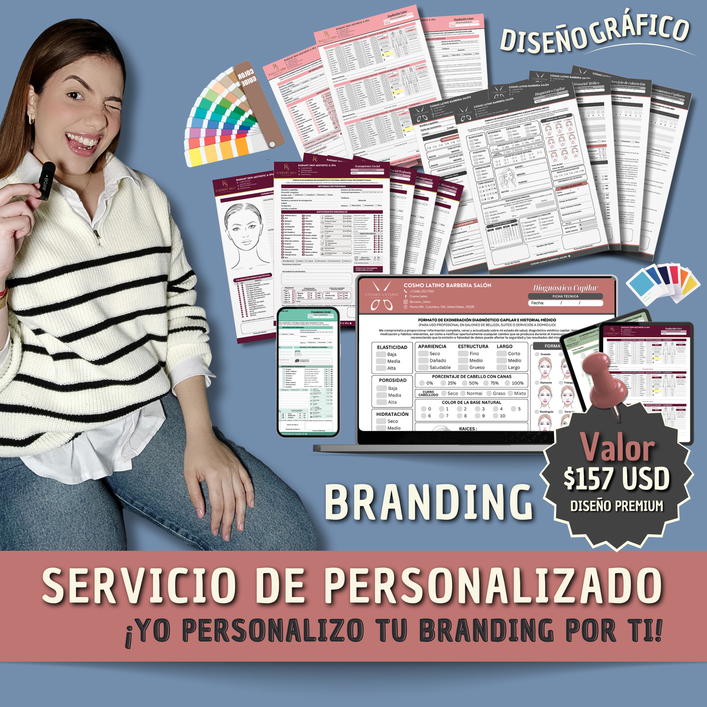 SERVICIO PREMIUM DE DISEÑO PERSONALIZADO - MÁX 2 MULTIPACK - Ajustamos la identidad del branding de tu negocio, colores, logo, datos de contacto del negocio